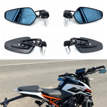 1 бр., ново огледало за обратно виждане, за мотоциклет, огледало на кормилото с модел от въглеродни влакна, модифицирано обърнато огледало за обратно виждане за мотоциклет