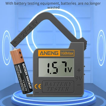 Дигитален тестер капацитет литиева батерия ANENG 168Max Универсален тест анализатор на натоварването в кутията на Дисплея е Проверка на клетките на бутона AAA AA