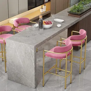 Бар столове за офис, трапезни столове за кухня Gold Nordic, бар столове с акцент, дизайнерски, модерни столове Sillas, височина багажник