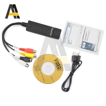 Конвертор USB2.0 VHS на DVD Преобразува аналоговия видео в цифров формат Аудио видео карта улавяне на запис DVD качествен адаптер за PC