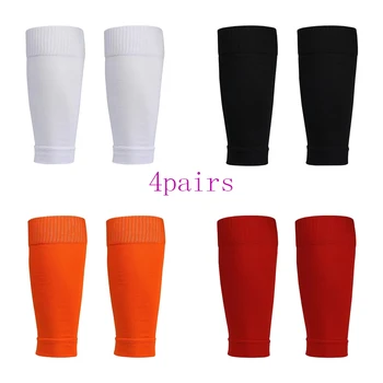 4 чифта нови футболни чорапи, накладки за пищяла, джоб за крака, мъжки и женски накладки за улавяне на