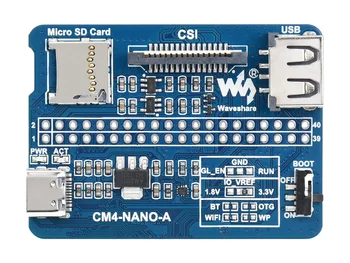Базова такса Waveshare Nano (A) за Raspberry Pi Изчислява Module 4, същия размер, че и CM4
