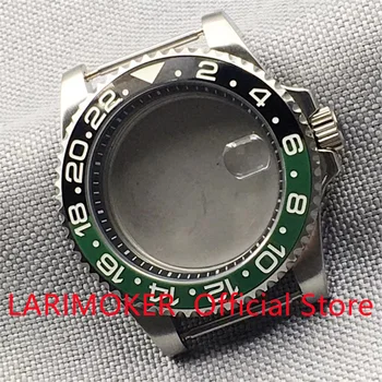 40 мм сребърен Zhanghuan на нов корпус часа керамични bezel Светлинен зелено сапфирен кристал глава пръстен е подходящ NH34 NH35 ETA2824 механизъм