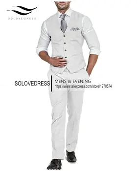 Модерен Нов мъжки ежедневни бутик, 2 броя, жилетка, панталони, бизнес оборудвана костюм, жилетка, панталони, сватба парти
