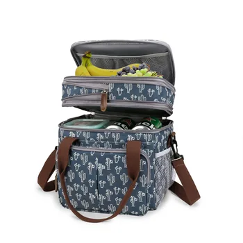 Многофункционална чанта за обяд, водоустойчив самозалепваща чанта, водене жив свежест. Ръчно носи етикет за услугата, чанта за майката, чанта за пътуване на открито на задната