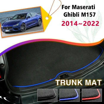 Подложка за Багажник на Автомобил Maserati Ghibli M157 2014 ~ 2022 2015 2016 2017 Багажника на Карго Подложка Тава Заден Багажник Почистващи Подложки Аксесоари