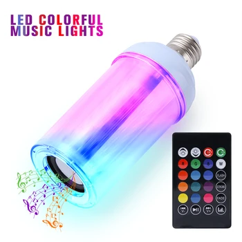 Най-новата интелигентна лампа Blub, RGB, танцуваща с музика, говорител Bluetooth, безжичен високоговорител, синхронизирующий лампа с дистанционно управление