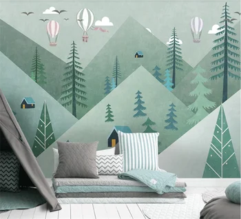 Потребителски модерните 3D тапети papel de parede геометричен планински гори балон детска стая фон на стените, 3d тапети
