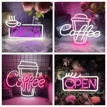Открита Неонова реклама с Бирени Чаши за Табели Led Неонова Лампа, Дизайн на Стенен Декор За Кафе-Бар, Магазин, Търговски неонови Лампи Знак