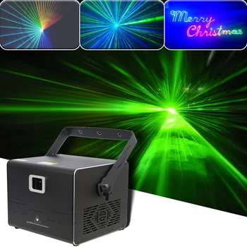 YUER Пълноцветен 30Kpps 3D 10 W Анимационен Лазерен Проектор RGB Динамични Ефекти Проектор DJ, Концерт на Диско Шоу на Музикалното Парти