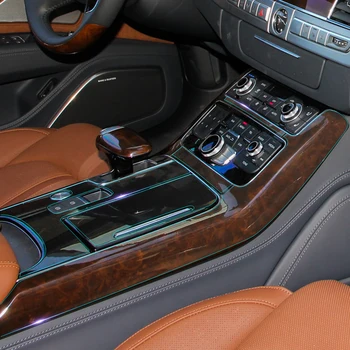 За Audi A8L, A8 2012-2018 Централна конзола за управление панел за превключване на предавките автомобилен интериор невидим сутиен защитно фолио стикер на колата стикер