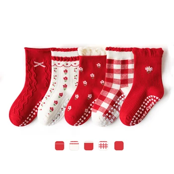 5 чифта детски чорапи с гърчове, мини чорапи за пола, чорапи за батут със средна тръба, коледни подаръци за деца