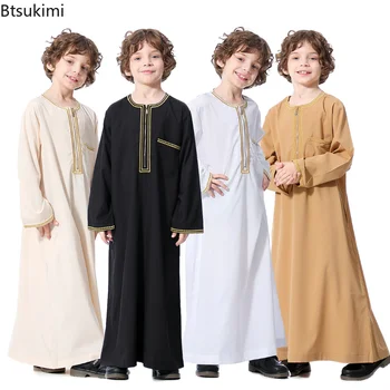 Новый2023 Дубай, арабската мюсюлманска детски дрехи за момчета, абайя, кафтан, ислямска облекло за Рамадан, Оман, Катар арабски, детски caftans, костюми