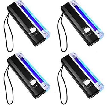 4 бр., ръчно ултравиолетова лампа черен цвят, лаптоп, лампа, Blacklight, led UV-лампа, детектор за банкноти, работещи на батерии