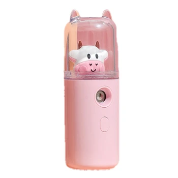 Овлажнител на въздух за крави, женски инструмент за допълване на вода за грим, изработени ръчно USB, женски парфюм алкохолна нано-спрей, розов