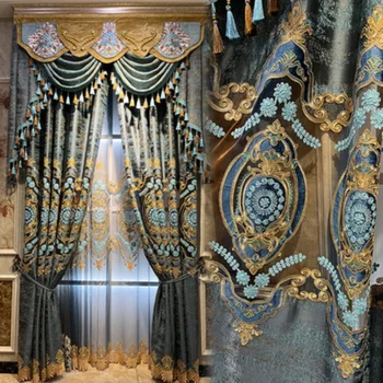 Луксозни пердета с бродерия на европейския двореца Сноу Нийл за хол, спалня, трапезария, затемняющий тюл, престилка, на прозореца по поръчка