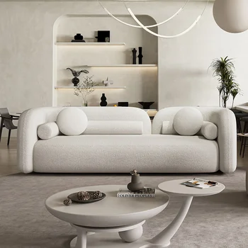 Скандинавски разтегателен диван от вълна от овце, поролоновая гъба, луксозен модерен външен диван, дизайнерски диван, необичайно голяма мека мебел за дневна Divano
