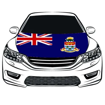 Капачка на капака на колата с флага на Каймановите острови 3,3x5ft/5x7ft, 100% полиестер, разтеглив плат за двигателя, може да се пере