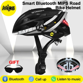 Велосипеден шлем Mips, защитен от сблъсъци, велосипеден шлем, интелигентна музика, Bluetooth, велосипедни каски, причинено от велосипедна шапка с led подсветка