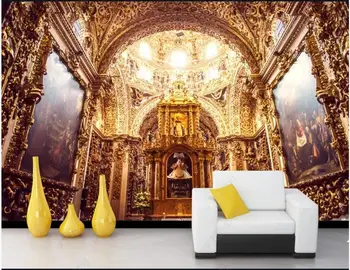 3d фотообои за стена, стенни рисувани по поръчка, дворцовата църква в европейски стил, луксозни декоративни тапети за стени, на рула