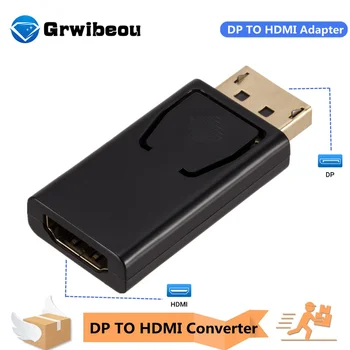1080P Адаптер DisplayPort-HDMI Конвертор Display Port мъжки DP-HDMI женски HD TV кабелен адаптер Видео аудио за PC TV