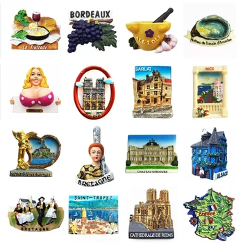 Франция Бордо катедралата на Реймс Туристически сувенир Магнити за хладилник Орнаменти ръчно изработени изделия магнитни подаръци на хладилник