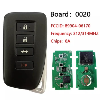 CN052015 на Вторичния пазар на 4-ключ smart ключ за Lexus за модели 2013-2018 г. освобождаване от PN 89904-06170 HYQ14FBA (G Board – 0020)