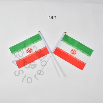 Иран 14*21 см, 10 бр флаг Банер Ръчно който да се вее Флаг Националният флаг за среща, на парад, партита.Подвешивание, за украса