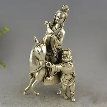 Порцеланова са подбрани Статуетка на пътуване Ван чжаоцзюня от Сребро Мяо Ръчна изработка, Ръчно вырезанная