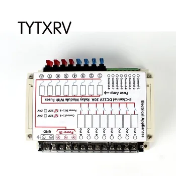 TYTXRV RV 8-канален модул за реле за постоянен ток 12 В 30 А с предпазители