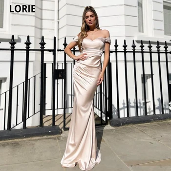 LORIE Прости дълга вечерна рокля цвят шампанско 2022, сладка русалка с открити рамене, арабски вечерни рокли за бала Abendkleider