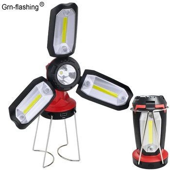 3 в 1, уличен преносим фенер, USB-акумулаторна туризъм лампа за окачване на палатки, катерене, пешеходен туризъм, риболов, аварийно фенерче