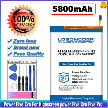 LOSONCOER Power Five Evo батерия за Highscreen power Five Evo/Five Pro батерия 5800 mah