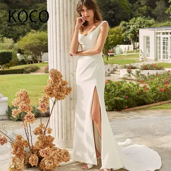 Сватбена рокля MACDOUGAL Vestido De Новия 2022, сексуална сватбена рокля с петна Русалка, без ръкави, с цип, с дължина до чайна, сшитое по поръчка