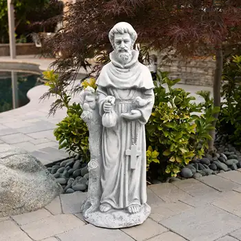 31-инчов статуя на Свети Франциск Alpine Corporation Външната градинска статуя