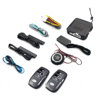 Универсален комплект за кола за дистанционно пускане и спиране на Bluetooth Приложението за мобилен телефон, Управление на запалване на двигателя Открит в багажника PKE автосигнализация с бесключевым достъп