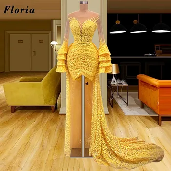 Floria 2022, произведено по поръчка в Дубай, дълга вечерна рокля Русалка, расшитое перли и кристали, вечерни рокли за жени в Близкия Изток, рокли за абитуриентски бал
