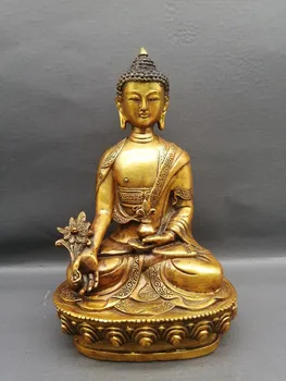 Порцеланова статуя от месинг, Геомантическая, Благоприятна Буда Шакямуни, метални изделия, украса за дома