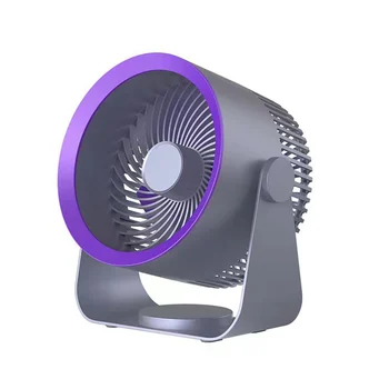 Електрически вентилатор 4000 mah, акумулаторна вентилатори за циркулация на въздуха, лятно охлаждане, вентилатор за къмпинг, преносим климатик, сив