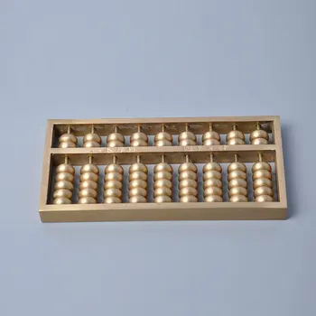 9 Файл Китайски фън шуй Златни джобни сметки от мъниста аритметика Метал Лъки Fortune Декорация на дома