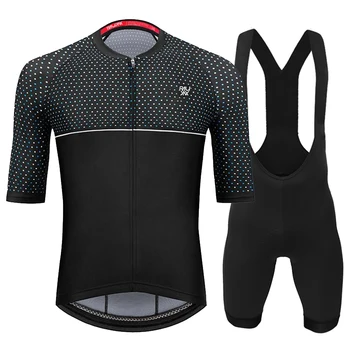 Raudax Мъжки комплект от джърси за велоспорта, комплект велосипедни нагрудников, комплект шорти, класически дрехи за колоездене, планинско колоездене, велосипедна дрехи, трико, костюми