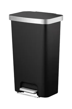 Кофа за боклук Better Homes & Gardens обем 11,9 литра, пластмасова степенка на кухненската кошчето за боклук, черен
