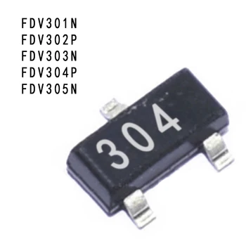10ШТ FDV301N 301 FDV302P 302 DV303N 303 FDV304P 304 FDV305N 305 Sot-23 MOS Полеви Клиенти P-Канален транзистор