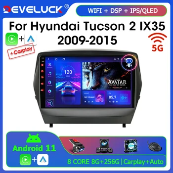 Радиото в автомобила Develuck 2Din Android за Hyundai Tucson 2 LM IX35 2009-2015 Мултимедиен Плейър GPS Navigaion RDS Стерео Екран