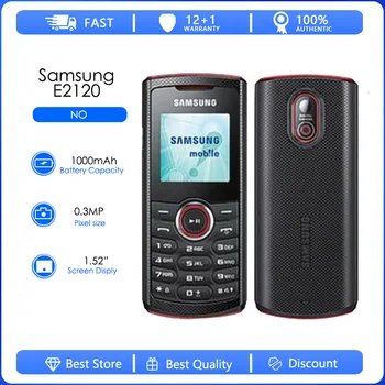 Samsung E2120 E2120C Възстановени-Оригинален Отключени Samsung Guru E2120C GSM С една сим-карта, FM радио, Мобилен Телефон Безплатна Доставка