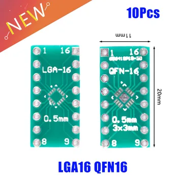 10ШТ 16P LGA16 QFN16 Такса пренос Адаптер Печатна платка Pinboard SMD до DIP16 DIP Пин IC Тестова Плоча 0,5 мм 2.54 мм Конектор Конвертор стъпки
