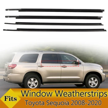 4 бр. автомобилни външни прозорци, гумена оборудване запечатване на уплътнението, водоустойчив прижимная уплътнението, уплътнителен каишка, литьевая накладки за Toyota Sequoia 2008-2020