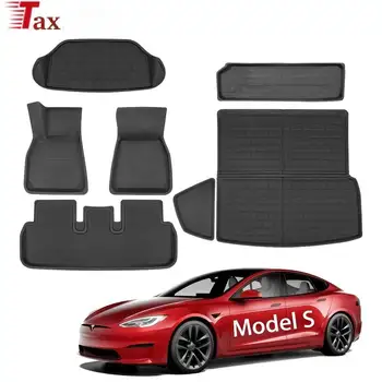 Подложки За Tesla, Модел S 2021 2022 2023 3D Влагозащитен Противоскользящий Етаж Подложка без мирис XPE Килим Непромокаема Подложка За багажника Frunk