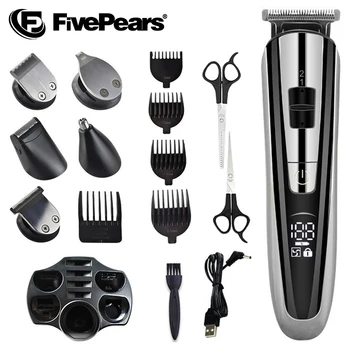 Машина за подстригване на коса FivePears 5 В 1, Многофункционален Тример За мъже, Тример За нос и уши, Акумулаторна машина за подстригване на коса.
