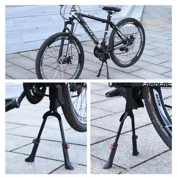 Двойна вземе подножието поставка за велосипед Централно определяне на мотор Сгъваема тежкотоварни Регулируема поставка за краката на МТВ велосипед Двойно краче
